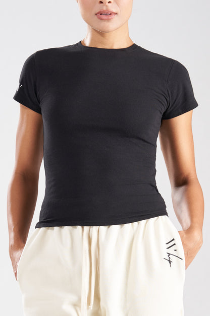 Woman's Black Fitted T-shirt